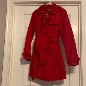 Red  Kenneth Cole reaction trench coat